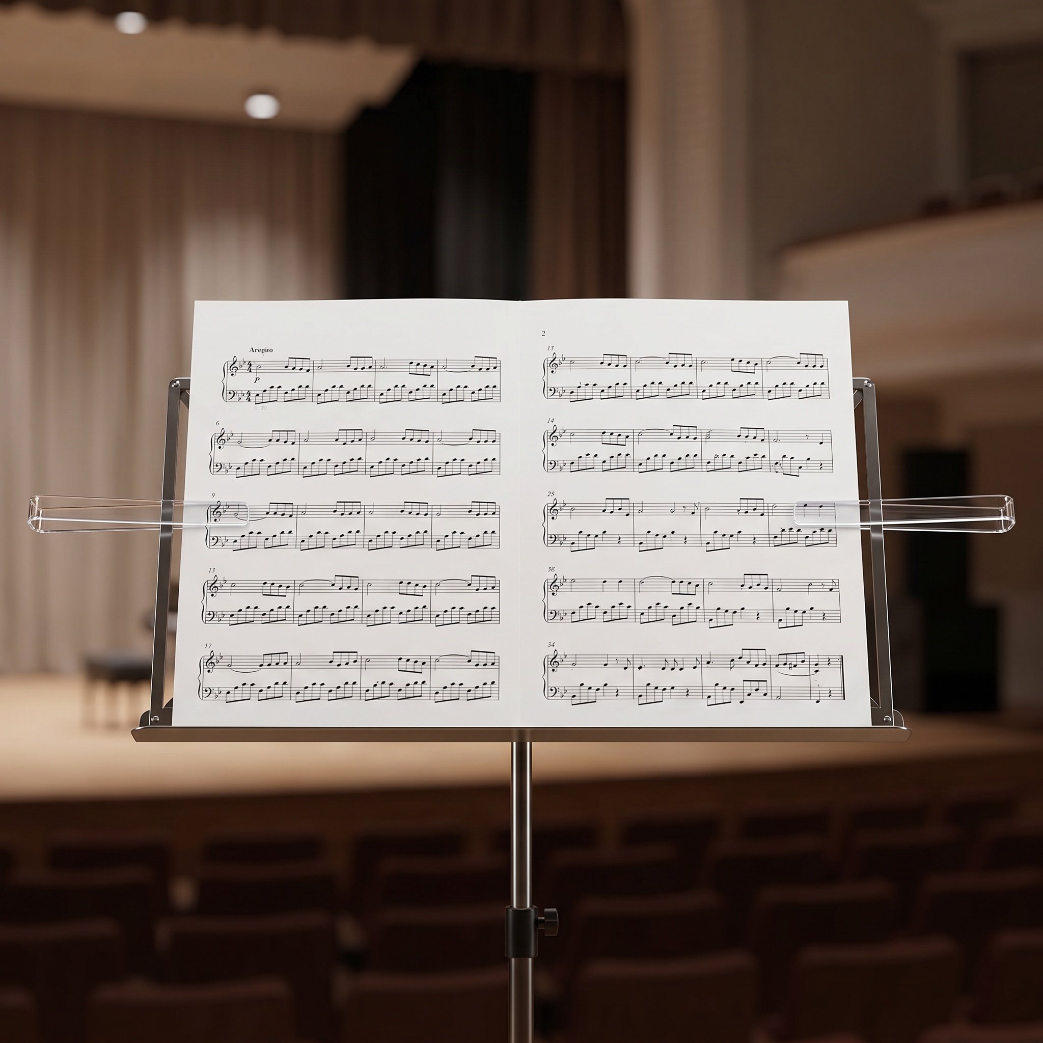 Clear Acrylic Book Stand Holder - 6 أزواج من مشابك حامل النوتات