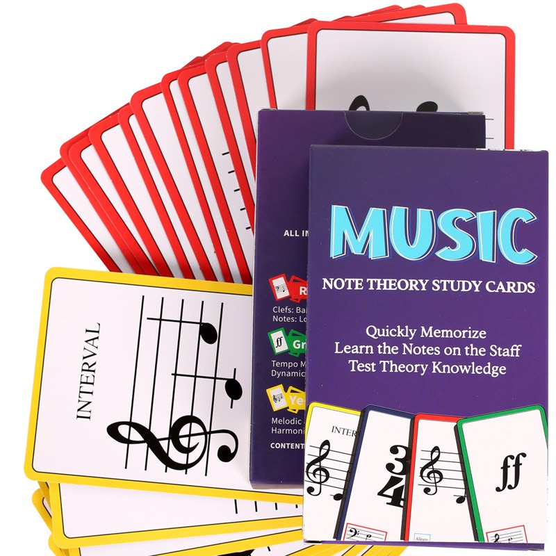 Blank Sheet Music Notebook - بطاقات فلاش الموسيقى، مخطط وتر جيتار