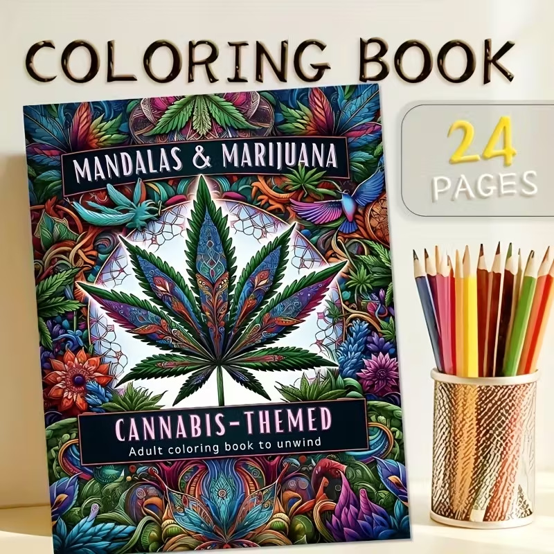 Adult Coloring Book Stress Relief - 24 صفحة على طراز ماندالا، كتاب