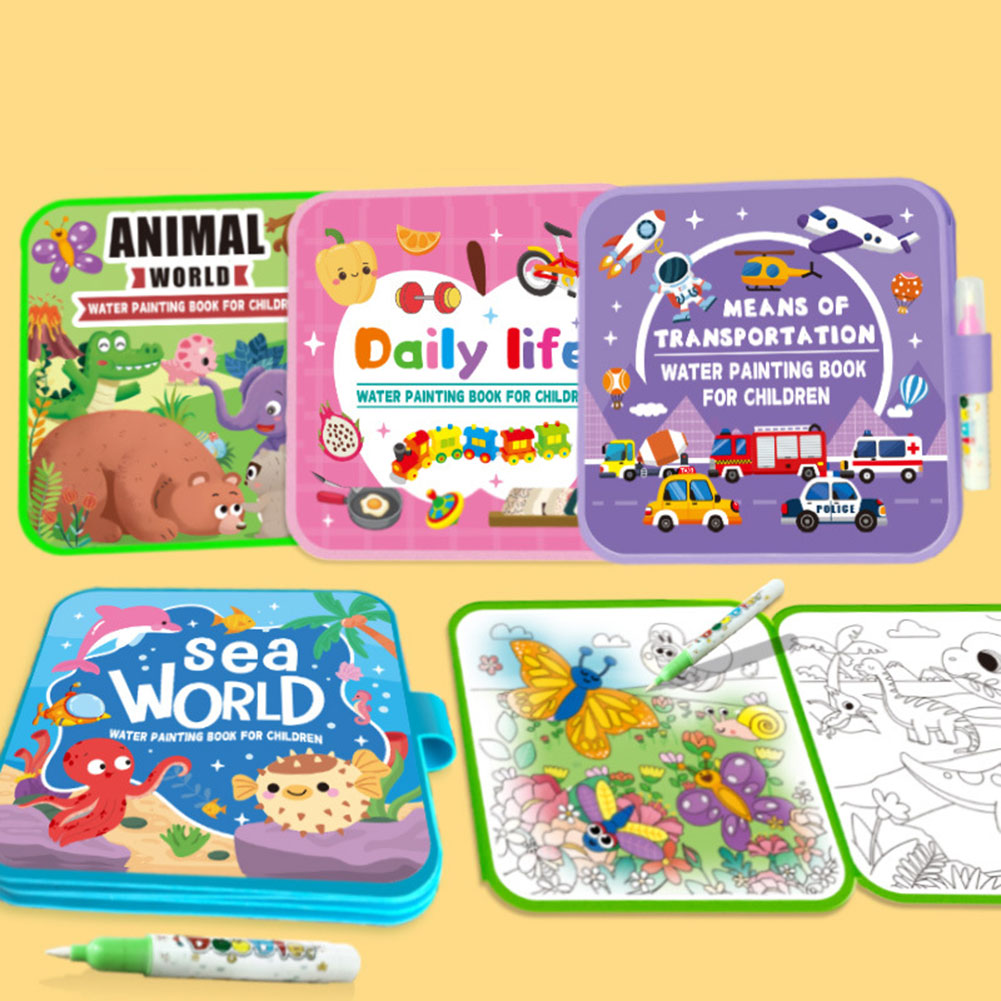 كتب تلوين مائية للأطفال قابلة  - مراجعة Reusable Water Magic Coloring Book وسعره