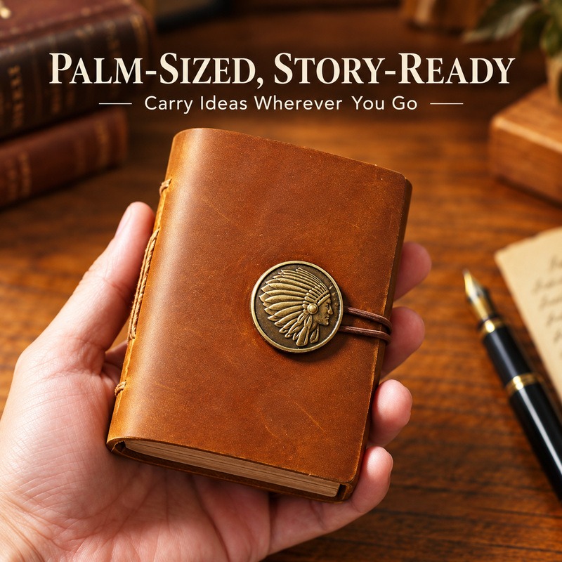 دفتر ملاحظات جلدي صغير مصنوع ي - مراجعة Vintage Leather Journal Notebook وسعره