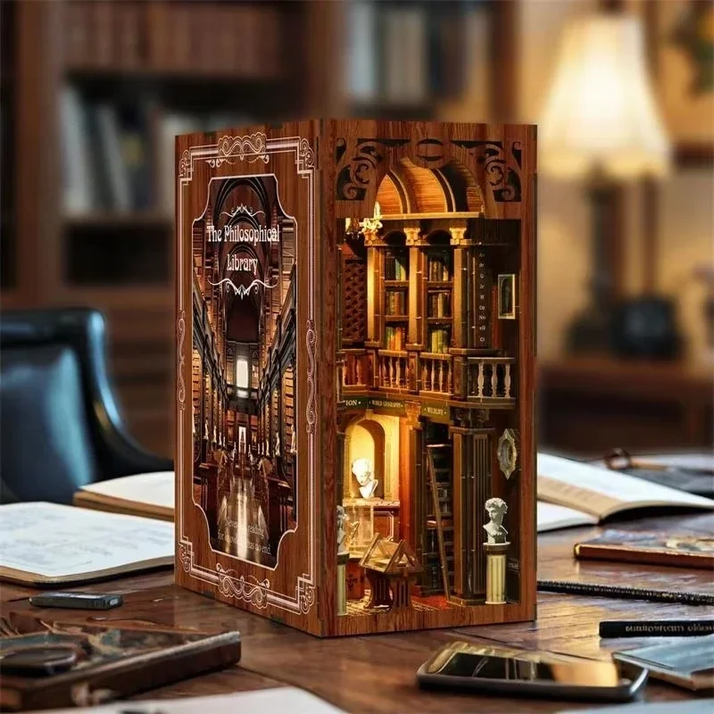 رف كتب فلسفية للديكور المنزلي، - مراجعة Diy Wooden Book Nook Kit Shelf Insert وسعره
