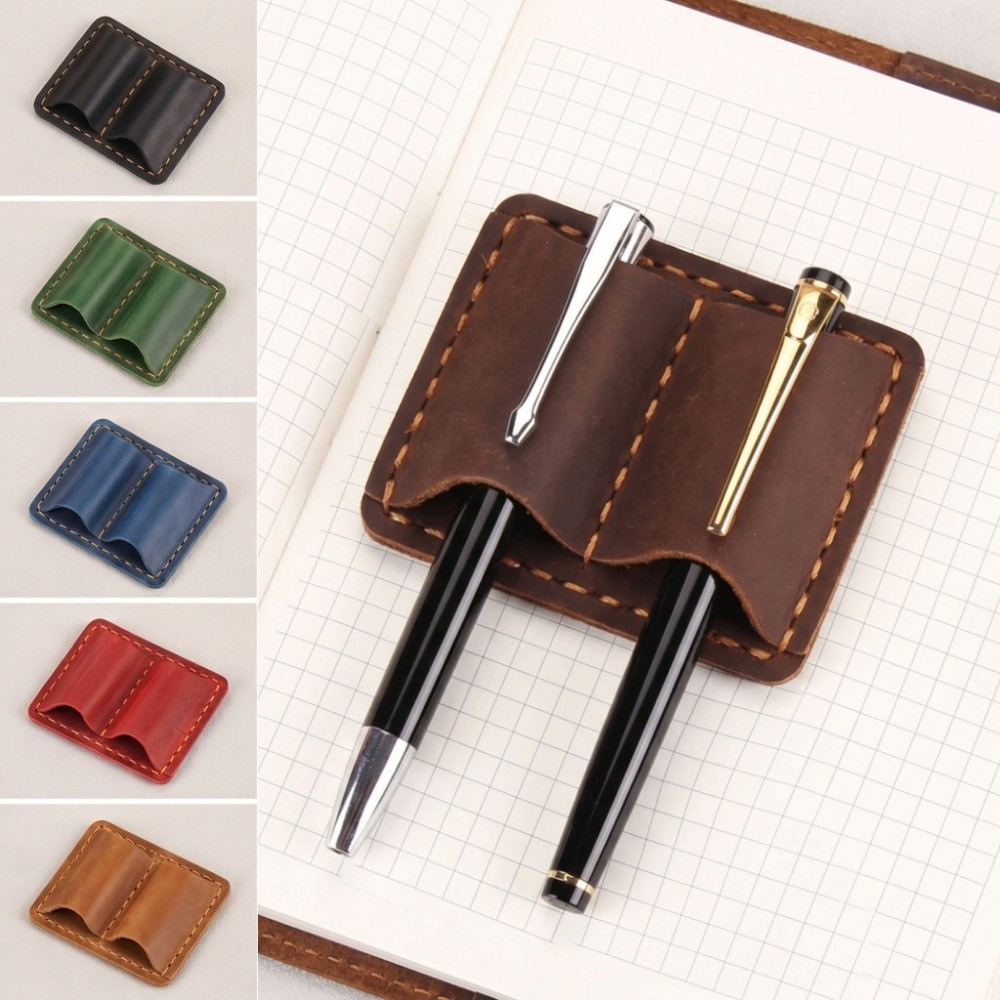 حامل أقلام جلدي مزدوج بتصميم ع - مراجعة Vintage Leather Journal Notebook وسعره