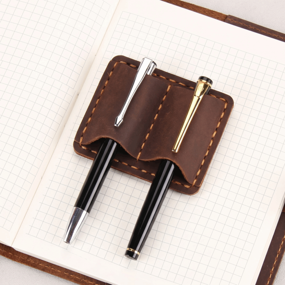 حامل أقلام جلدي مزدوج بتصميم ع - مراجعة Vintage Leather Journal Notebook وسعره